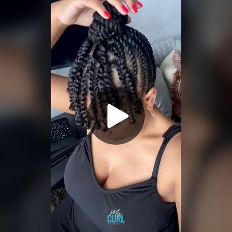 TikTok · My Curl Products Two Strand Twist Updo Natural Hair, Twist Updo Natural Hair, Two Strand Twist Updo, Blow Dried Hair, Curl Products, Twist Updo, Two Strand Twist, Twisted Updo, Blow Dry Hair