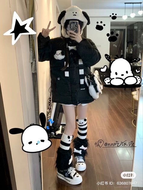 Pochacco Outfit Ideas, Pochacco Clothes, Pochacco Outfit, Sanrio Dress, Sanrio Outfits, Hello Kitty Clothes, Hello Kitty Characters, Girls Dress Up, Cute Animal Drawings Kawaii