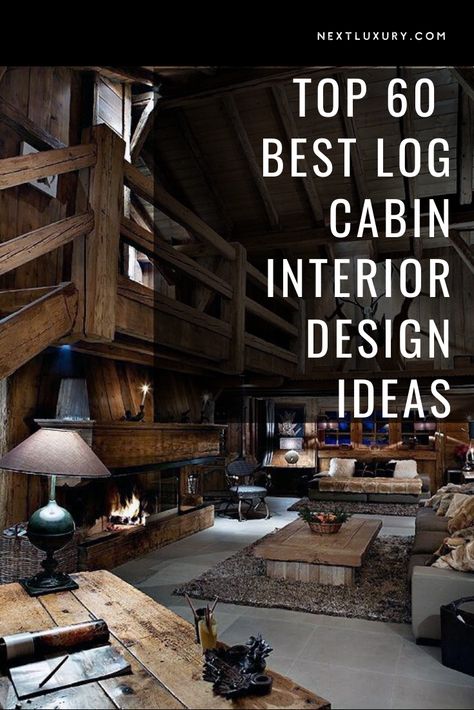 There is something about the log cabin aesthetic that instantly makes one feel at home: the crisp crackling fire, familiar earthen tones and textures, and comfortable, fuss-free furniture and artwork instantly put a man at ease and in his natural state. #nextluxury #homedesign #homedecor #homedecorideas Luxury Log Cabin Interior, Log Cabin Aesthetic, Cabin Interior Design Ideas, Log Cabin Interior Design, Cabin Interior Design, Log Cabin Interior, Cabin Aesthetic, Free Furniture, Bachelor Pad