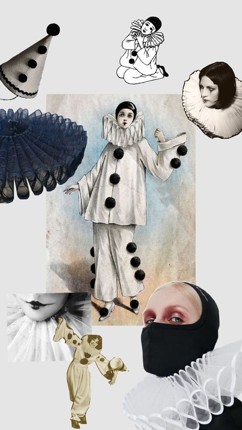 Pierrot #comediadelarte #figurinos Pierrot And Pierrette, Peroit Clown, Pierrot Costume Diy, Peridot Clown Costume, Renfair Witch, Pierette Costume, Pierott Clown Costume, Periott Clown, Diy Jester Costume