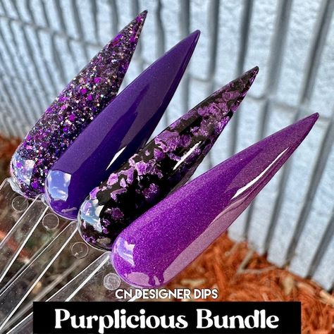 CNDesignerDips - Etsy Nail Designs Sparkle, Moms Nails, Acrylics Nails, Acrylic Nails Stiletto, Funky Nail Designs, Beauty Land, Purple Glitter Nails, Dip Nail, 2024 Nails