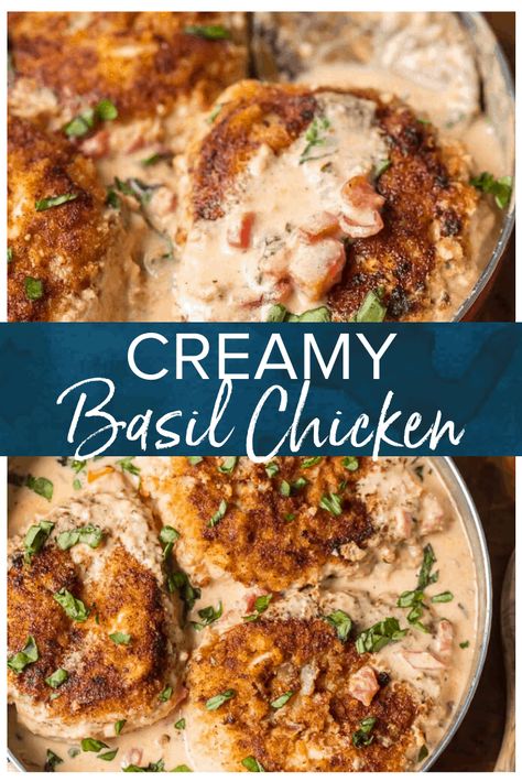 Chicken With Buttermilk Recipes, Buttermilk Sauce Chicken, Recipes Fresh Basil, Chicken Recipes With Buttermilk, Basil Cream Chicken, Recipes With Buttermilk Dinner, Recipes Using Fresh Basil, Buttermilk Recipes Dinner, Recipes With Fresh Basil