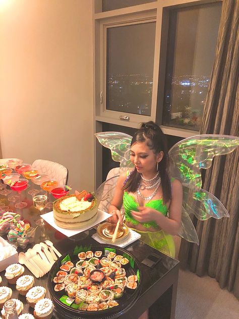 Fantasy Birthday Theme, Fairy Theme Birthday Party Aesthetic, Birthday Party At Home Aesthetic, Fairy Birthday Party Aesthetic, Fantasy Birthday Party Aesthetic, Fairy Adult Party, Fairycore Party Theme, Fairy Sweet 16 Theme, Fairy Birthday Party Ideas Aesthetic