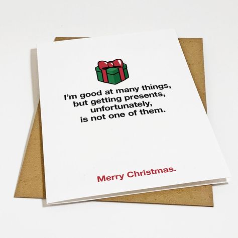 The Worst Gift Giver Holiday Greeting For BFF -Sarcastic Christmas Card - Funny X-Mas Greeting Card - Matte White A2 Greeting Bad Gifts, Sarcastic Christmas, Holiday Greeting, Gift Giver, Holiday Greetings, Im Awesome, The Worst, Christmas Card, Greeting Card