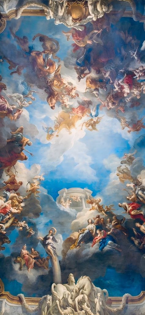 Heaven Wallpaper, Famous Art Pieces, Baroque Painting, Graffiti Wallpaper Iphone, Angel Wallpaper, Heaven Art, Rennaissance Art, Baroque Art, Biblical Art