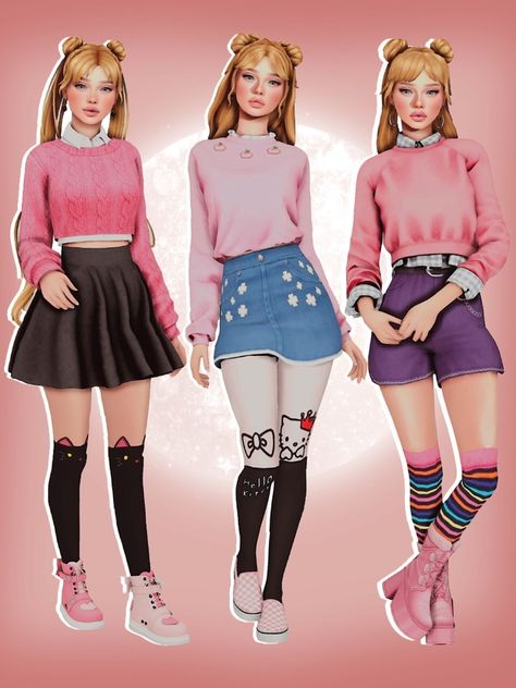 Triplet Outfits, Sims Halloween, Sims4 Shoes, Sims Accessories, Royalty Crown, Sims 4 Stories, Sailor Moon Outfit, Nerd Outfits, Cc Folder