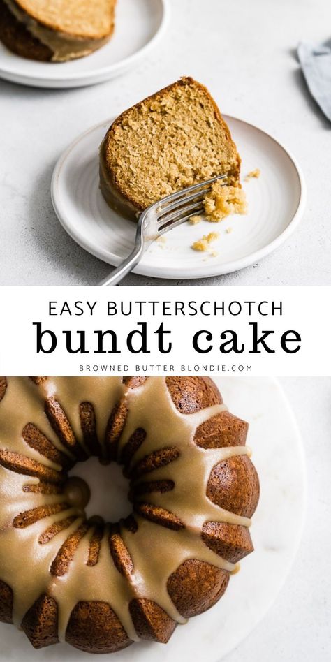 Brown Sugar Bundt Cake, Butterscotch Bundt Cake, Fall Desserts Cake, Butterscotch Glaze, Buttermilk Bundt Cake, Brown Sugar Cake, Cinnamon Streusel Coffee Cake, Bakery Sweets, Brown Sugar Cakes