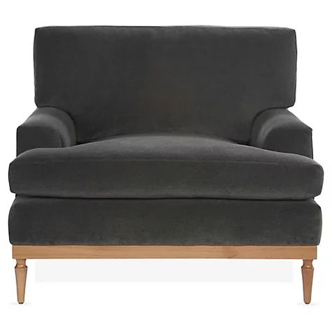 Sutton Chair, Graphite Velvet $1,595.00 Affordable Modern Furniture, Club Chair, Velvet Upholstery, Stylish Home, Tub Chair, Club Chairs, One Kings Lane, Modern Furniture, Home Furnishings