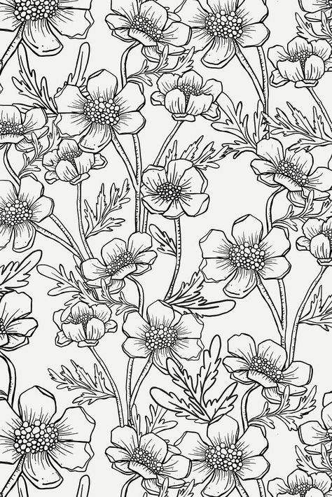 Journal Background Printable Aesthetic Black And White, Black N White Background Aesthetic, Line Art Background Design, Floral Patterns Black And White, Black And White Aesthetic Pattern, Black And White Images Free Printable, Black N White Drawings, Black And White Flower Background, Black And White Aesthetic Background