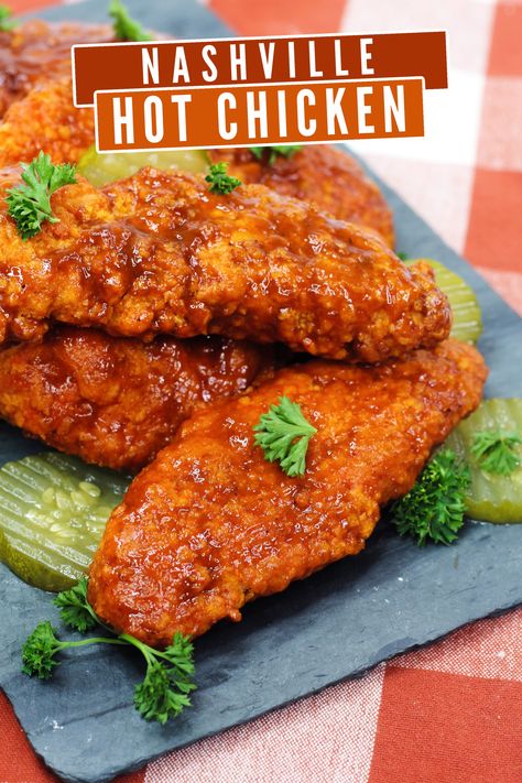 Instant Pot Nashville Hot Chicken, Air Fryer Nashville Hot Chicken Tenders, Nashville Hot Chicken Recipe Air Fryer, Nashville Hot Chicken Air Fryer, Nashville Chicken Recipe, Air Fryer Hot Chicken, Air Fryer Nashville Hot Chicken, Chicken In Air Fryer, Nashville Hot Chicken Recipe