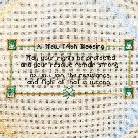 Thread Projects, Cross Stitch Quotes, Subversive Cross Stitch, Irish Blessing, Learn Embroidery, Stitch Ideas, Happy St Patricks Day, Cross Stitch Patterns Free, Needle Art