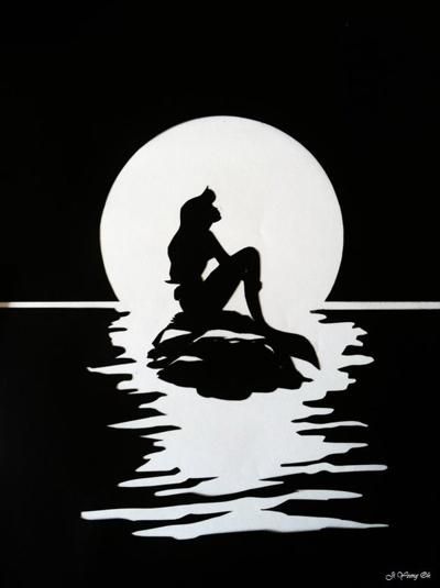 Disney+Little+Mermaid+Silhouette Ariel Silhouette, Character Silhouette, Disney Princess Silhouette, Silhouette Disney, Disney Silhouette, Disney Silhouettes, Princess Silhouette, Images Disney, Disney Tattoo