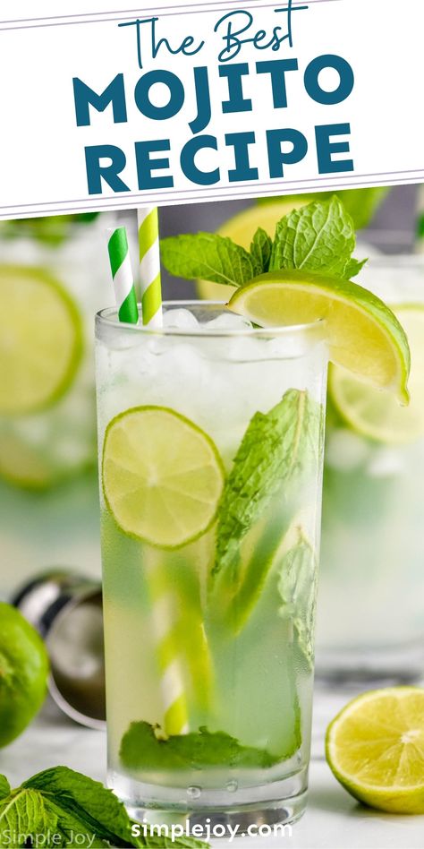 This Mojito Recipe is simple, easy to make, and totally delicious. You will find yourself coming back to this recipe over and over again! Traditional Mojito Recipe, Best Mojito Recipe, Easy Mojito Recipe, Mojito Recipe Classic, Julep Recipe, Mojito Ingredients, Mojito Drink, Classic Mojito, Mojito Mocktail