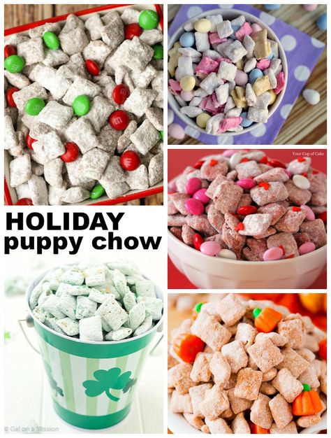 30 Crazy Good Puppy Chow Recipes Holiday Puppy Chow Recipes, Heath Bar Recipes, Holiday Puppy Chow, Monkey Munch, Best Puppy Chow Recipe, Puppy Chow Mix, Chex Mix Muddy Buddies, Puppy Chow Snack, Puppy Chow Christmas