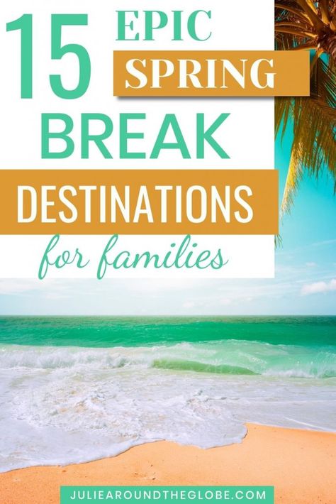 Looking for some inspiration to find the best spring break destination for families? In this guide, you'll discover the best places to travel too in Spring with kids, including culture, beaches, nature, fun, history, adventures, and relaxation | Best Spring Break Trips | Fun Spring Break travel ideas | Spring Break ideas for families | Spring Break with kids | Best Spring Break Destinations | Spring Break Vacations | Spring Break Destinations USA Best Spring Break Destinations, Spring Break Ideas, Family Spring Break, Best Family Vacation Destinations, Spring Break Kids, Spring Break Vacation, Break Ideas, Spring Break Vacations, Spring Camping