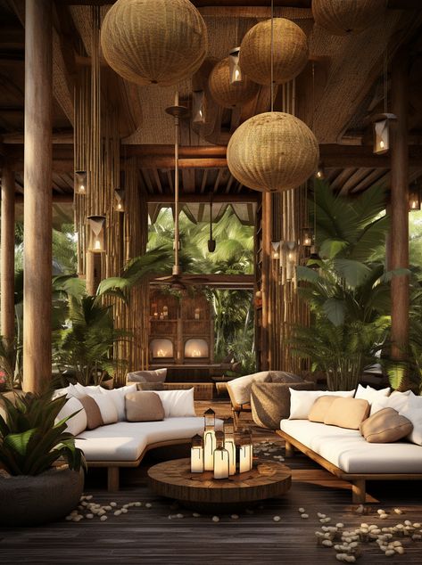 Bamboo House Bali, Balinese Interior, Dome House, Dream Living, Tropical Houses, Luxury Homes Dream Houses, Outdoor Patio Decor, House Interior Decor, Villa Design