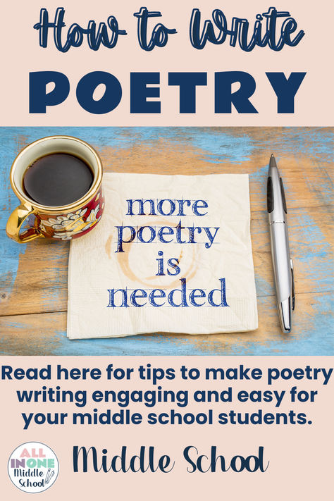 blog post on teaching poetry writing Poetry Middle School, Poetic Devices, Write Poetry, Teaching Poetry, Love Writing, Poetry Writing, Poetry Lessons, Middle Schoolers, Mentor Texts