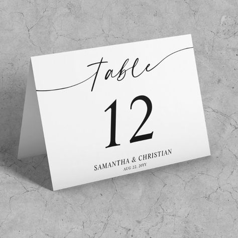 Simple Folded Tent Wedding Table Number card Tent Card Design, Table Tent Card, Table Number Holder, Table Number Card, Table Number Holders, Wedding Table Number Cards, Number Templates, Card Table Wedding, Wedding Numbers