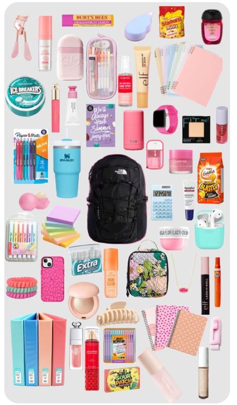 Stuff For Traveling, Preppy Emergency Kit For School, Preppy Stuff For School, Uni Stationary Essentials, Ideas For School, What To Put In Your Backpack, Back Packing Essentials, Stuff You Need, Bookbag Essentials