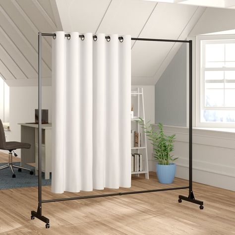 Symple Stuff Dorland Expandable Privacy 1 Panel Room Divider | Wayfair Room Divider Metal, Room Divider Ideas Bedroom, Hanging Room Dividers, Diy Room Divider, Folding Room Dividers, Room Divider Curtain, Panel Room Divider, Basic Shower Curtain, Room Diy