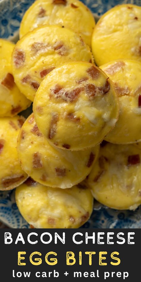 The BEST Bacon and Cheese Egg Bites! Egg Bites Goat Cheese, Bariatric Recipes Egg Bites, Egg Bites Bacon And Cheese, Bacon Egg Bites With Cottage Cheese, Scooters Bacon Gouda Egg Bites, Cheesy Egg Bites, Bacon And Cheese Egg Bites, Bacon Gouda Egg Bites, Egg Bites With Cottage Cheese Recipe