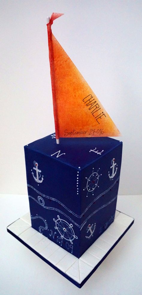 Sail Cake Ideas, Sailing Cake, Sail Cake, Sailor Cake, Royal Blue Cake, Navy Cake, Nautical Cakes, Beautiful Biscuits, Navy Cakes