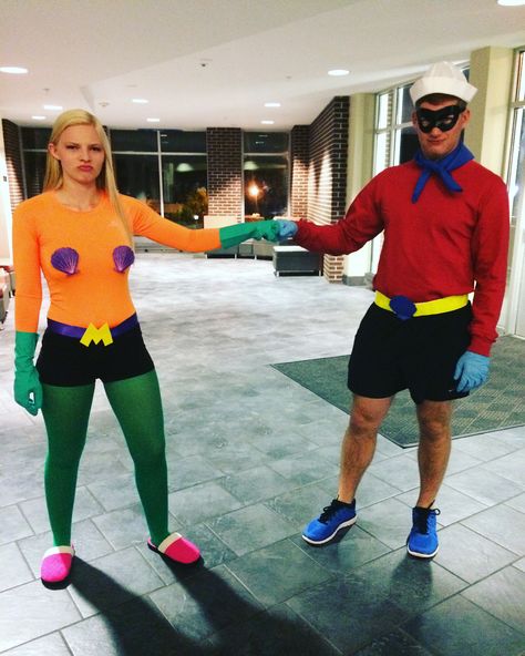 Mermaid Man and Barnacle Boy Costume Barnacle Boy Costume, Easy Guy Costumes, Mermaid Man And Barnacle Boy, Mermaid Man And Barnacle, Barnacle Boy, Funny Couple Halloween Costumes, Mens Halloween, Mermaid Man, Halloween Coustumes