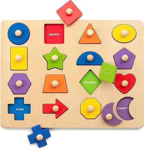 Amazon.com: Coogam Montessori Toy Wooden Shape Peg Puzzle, Fine Motor Color Matching Sorting Board, Early Learning Educational Activity Toy Gift for Preschool Toddler Baby 3 4 5 Year Old : Toys & Games Tummy Time Sensory, Fish Gift Ideas, Pull Ups Training Pants, Toddler Must Haves, Paint Color Codes, Water Wipes, Puzzle For Kids, Educational Toys For Toddlers, Tuff Tray