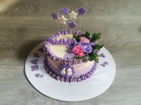 Purple cake for mom's 63rd birthday Cake For Mother, Mother Birthday Cake, 63rd Birthday, Purple Cake, Purple Cakes, Cake Ideas, Birthday Cake, Cake, Purple