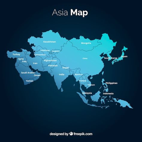 Free vector map of asia in flat style | Free Vector #Freepik #freevector #asia-map #asian-map #europe-map #country-map Asian Maps, Map Of Asia, World Map With Countries, Map Silhouette, Asia Continent, Asia Map, Gk Knowledge, Cute Backgrounds For Phones, Map Wallpaper