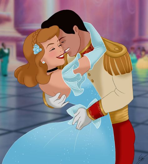 Disney Couple Cinderella and Charming by GFantasy92 on DeviantArt Couple Disney, Belle And Adam, Disney Amor, Cinderella Art, Disney Romance, Disney Couple, Cinderella And Prince Charming, Disney Queens, Disney Princesses And Princes