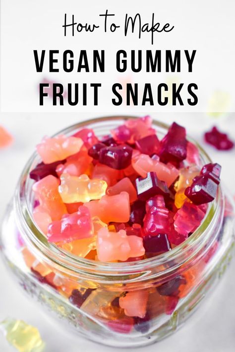 How to Make Vegan Gummy Fruit Snacks I vegan gummy bears recipe I how to make vegan gummy bears I tips for making vegan gummy bears I delicious vegan sweets I healthier gummy bears recipe I homemade gummy bears recipe I vegan fruit snacks I best vegan recipes for kids I gummy bears without gelatin I best vegan snacks #gummybears #veganrecipes Vegan Recipes For Kids, Gummy Fruit Snacks, Gummy Bears Recipe, Vegan Gummy Bears, Best Vegan Snacks, Homemade Gummy Bears, Gummy Snacks, Healthy Gummies, Homemade Fruit Snacks