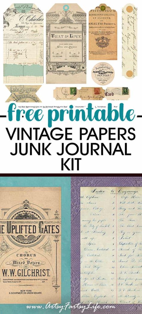 Looking for free junk journal printables that you can use in your paper crafts? These fun vintage papers ephemera will give you a great background for your junk journals, art journaling and scrapbooking! Junk Journal Printables Free Graphics, Printable Junk Journal Pages Free, Junk Art Journal, Junk Journal Ephemera Free Printable, Junk Journal Pockets And Tucks Templates, Free Printable Junk Journal Kits, Printable Scrapbook Paper Free Prints, Free Ephemera Printables, Vintage Journal Ideas Free Printables