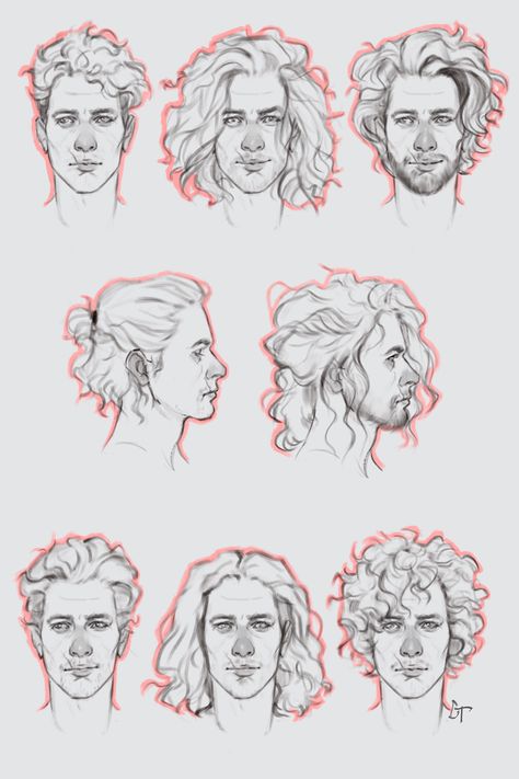 Cartoon Reference, Male Hairstyles, Some Drawings, Curly Hair Drawing, Drawing Hair, Hair Sketch, Karl Urban, Travis Fimmel, Daily Drawing