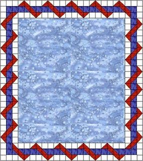 "THE BAG LADY FROM THE BAY: Entwined Quilt Border" This makes it easy to see how to get this effect. Easy Quilt Borders, Quilt Borders Ideas Easy, Twisted Ribbon Quilt Border Pattern Free, Border Print Quilts, Quilting Boarders, Quilts Using Border Print Fabric, Border Print Fabric Quilt, Quilt Border Cornerstones, Quilt Borders Ideas