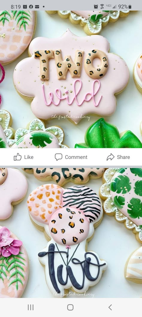 Born 2 Be Wild Cookies, Two Wild Birthday Desserts, Two Wild Decorated Cookies, Born 2 Be Wild Birthday Cake, Two Wild Birthday Party Girl Cookies, Born Two Be Wild Cookies, 2 Wild Cookies, Two Wild Cookies Decorated, Two Wild Cookies Girl