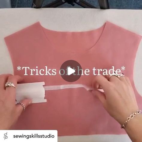 Cl Hardie- Online Sewing Class on Instagram: "Planning some sewing this weekend and making clothes? Stabilising curves areas like necklines is really important to avoid them stretching. I love this video by @sewingskillsstudio showing my fav way to do this.  Posted @withregram • @sewingskillsstudio   *Tricks of the trade* - Fusible bias tape prevents stretching of the edges around the neckline, armholes etc. Fusible tape is often used instead of interfacing or for garments when attaching lining directly to the neckline or armholes.   Hope this helps. Any questions, please comment 😊  #fusiblebiastape #interfacing #fabricgrain #sew #sewing #sewingskills #sewingtechniques #sewingproject #learntosew #garmentconstruction #sewingmachine #sewingneedle #couture #couturetechniques #couturefashion Fusible Tape, Instagram Planning, Making Clothes, Sewing Needle, Sewing Class, How To Make Clothes, Bias Tape, Sewing Skills, Learn To Sew