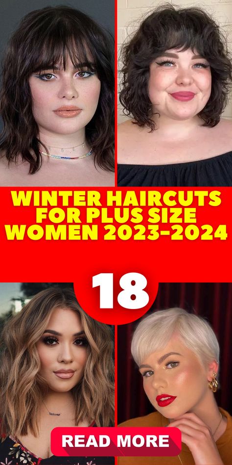 Ladies with round faces, get ready to rock the winter season with fabulous winter haircuts for plus size women 2023-2024. Short hairstyles are a popular choice, offering a chic and modern look. If you prefer a medium-length cut, it can beautifully frame your face while providing a stylish appearance. These haircuts are designed to enhance your features and keep you looking fabulous all winter long. Short Hair Round Face Plus Size, Short Hair Plus Size, Fat Face Haircuts, Winter Haircuts, Plus Size Hairstyles, Hairstyles For Fat Faces, Chubby Face Haircuts, Short Hair Cuts For Round Faces, Hairstyle For Chubby Face