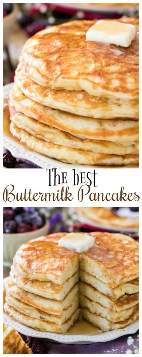 Best Buttermilk Pancakes, Buttermilk Pancakes Easy, Buttermilk Pancakes Fluffy, Best Pancake Recipe, Pancake Recipe Buttermilk, Pancake Recipe Easy, Buttermilk Recipes, Homemade Pancakes, Pancakes Easy