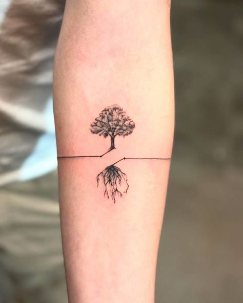 With an eye for detail, Rima (@rimatattoo) creates delicate tattoos that embody elegance and simplicity. Each pieces showcases intricate designs that tell a unique story, reflecting the beauty of minimalism. The artistry lies in the subtlety, leaving a lasting impression on all who admire it. #finelinetattoo #minimalisttattoo #tattooinspiration #tattooartist #tattoostudio Mini Tree Tattoo, Roots Tattoo, Fine Line Tattoo, Mini Tree, Delicate Tattoo, Line Tattoo, Tree Tattoo, Fine Line Tattoos, Line Tattoos