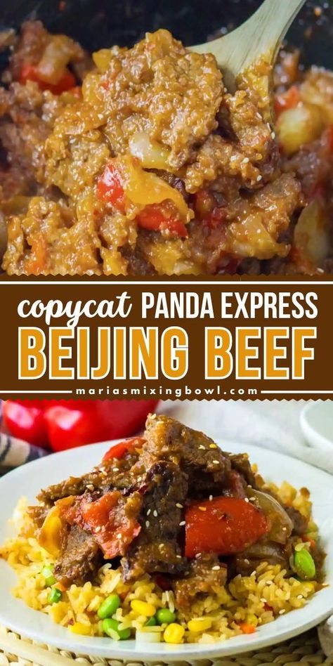 Our Copycat Panda Express Beijing Beef is full of tender flank steak, vegetables, and a sweet and spicy sauce, just like the original. The big difference is that it’s better! Free of preservatives and extra junk and as fresh as it gets, everyone will be coming back to ask for seconds. Tender Flank Steak, Copycat Panda Express, Chinese Beef Recipes, Beijing Beef, Best Beef Recipes, Sweet And Spicy Sauce, Easy Chinese Recipes, Panda Express, Easy Meals For Kids