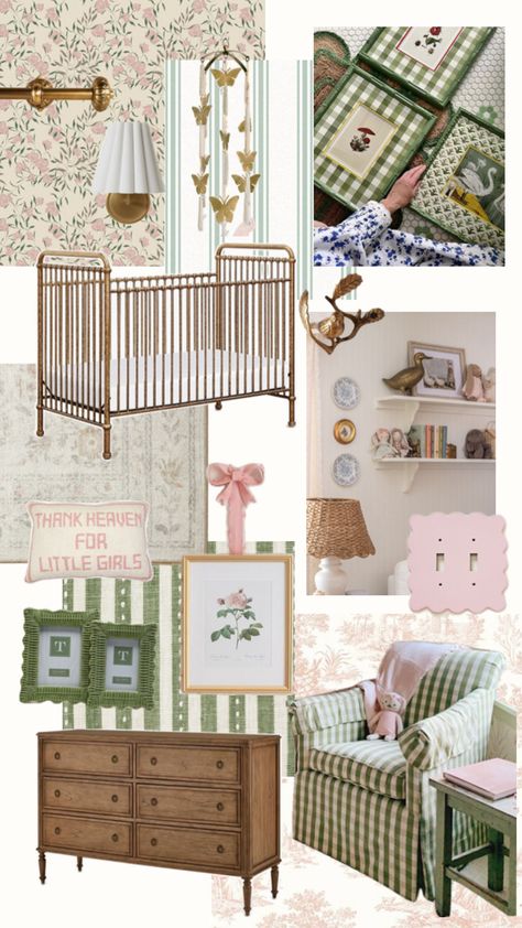 Vintage Baby Rooms, Cottage Nursery, Baby Nursery Inspiration, Nursery Room Design, Baby Room Inspiration, Nursery Room Inspiration, Garden Nursery, Girl’s Room, Nursery Baby Room