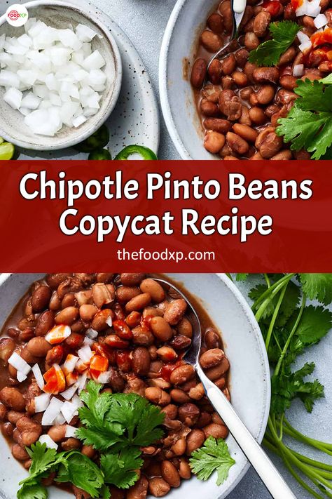 Cheesy Pinto Beans Budget Bytes, Pinto Beans Chipotle Copycat, Chipotle Copycat Pinto Beans, Chipotle Beans Copycat, Homemade Pinto Beans Mexican, Chipotle Copycat Recipes Beans, Pinquito Beans Recipe, Chipotle Pinto Beans Copycat, Bean Seasoning Recipe