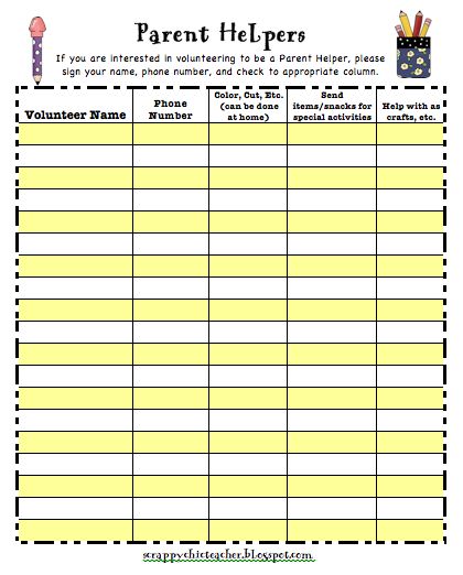 Parent Volunteer Sign Up Template | the sign up sheet opens up opportunities that may be Volunteer Sign Up Sheet, Sign Up Sheets, Family Involvement, Lego Coloring Pages, Parent Volunteers, Parents Room, Parent Involvement, Volunteer Appreciation, Back To School Night