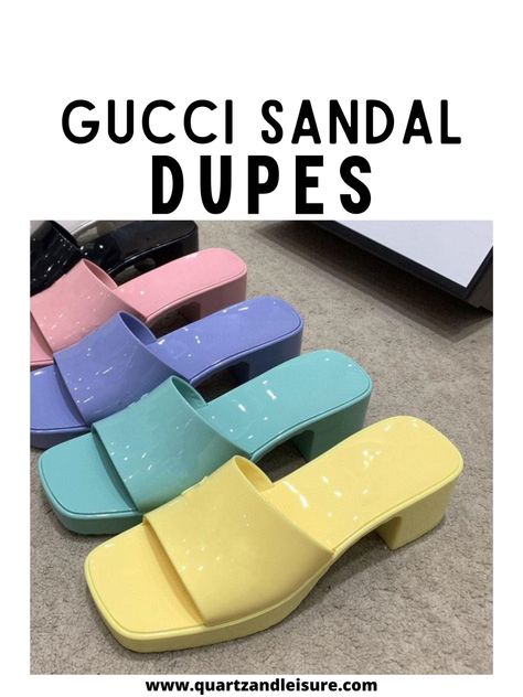 Affordable lookalikes for the Gucci jelly rubber slide sandals! Track Outfits, Sandals Design, Woman Sandals, Gucci Sandals, Comfortable Walking Shoes, Amazing Woman, Rubber Sandals, Fancy Shoes, Block Heel Sandals