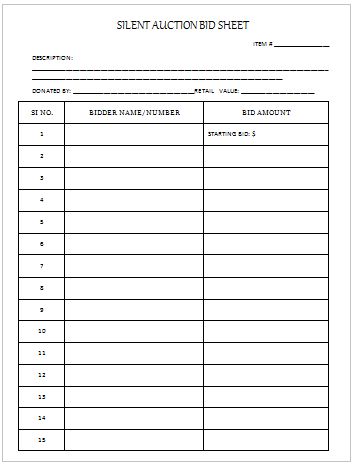 Silent Auction Forms Free, Silent Auction Rules, Silent Auction Bid Sheets Printable Free, How To Do A Silent Auction, Silent Auction Sheets Template, Free Silent Auction Bid Sheets Template, Ffa Fundraiser, Silent Auction Bid Forms, Silent Auction Bid Sheets