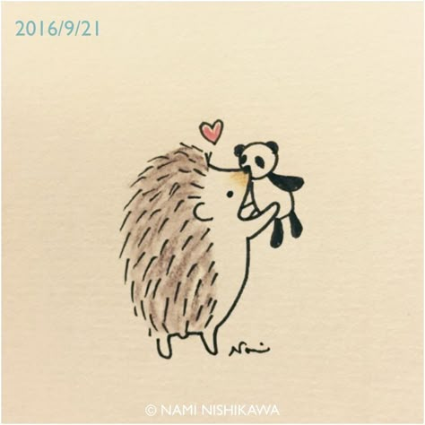 Hedgehog Drawing, Hedgehog Illustration, Hedgehog Art, Cute Hedgehog, 캐릭터 드로잉, Hedgehogs, Art Journals, A Drawing, Cute Illustration