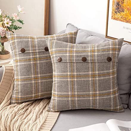 Amazon.ca Shopping Cart West Elm Bedding, Plaid Pillow Covers, Couch Pillow Covers, Plaid Pillow, Fall Pillows, Linen Pillow Covers, Farmhouse Pillows, Linen Throw Pillow, Linen Throw