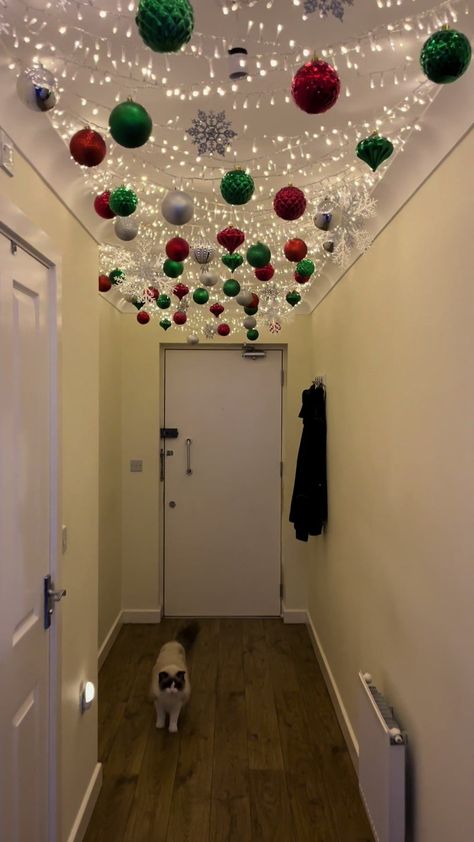 Office Hallway Christmas Decorating Ideas, Doorway Holiday Decor, Office Christmas Lights, Christmas Decorations For Hallway, Hallway Holiday Decorating, Christmas Corridor Decorations, Hallway Lights Christmas, Christmas Light Hallway, Christmas Door Apartment