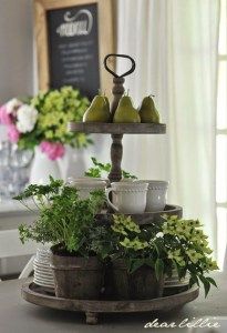 Three Tiered Tray, Ideas Jardin, Painted Fox Home, Galvanized Tray, Plant Arrangements, Dear Lillie, Cabin Kitchen, Kitchen Organizers, Cupcake Stands